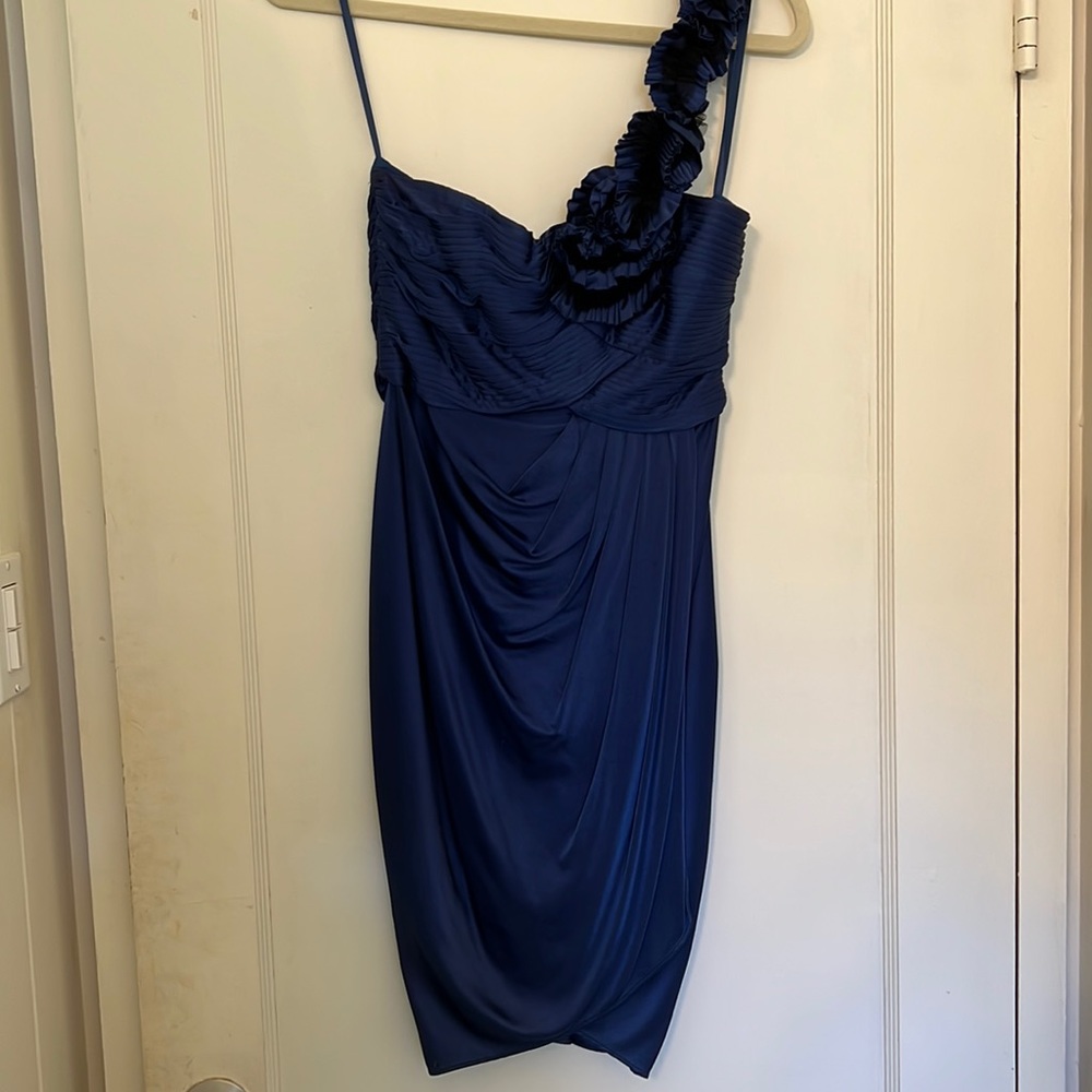 BCBG Formal One Shoulder Navy Dress